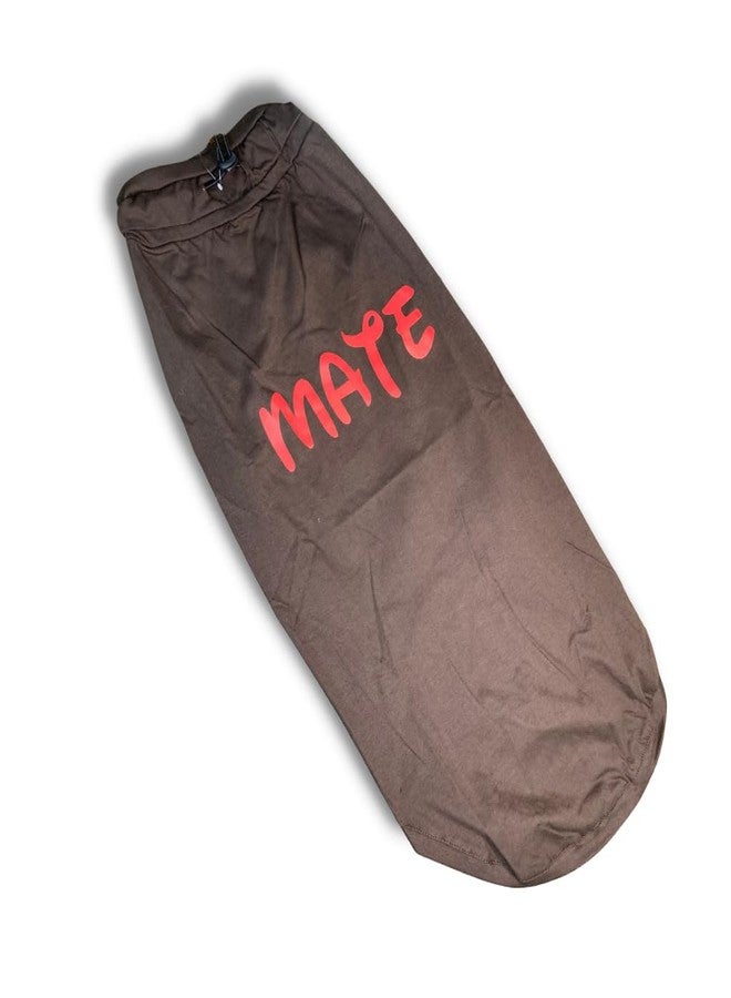A+A Pets Graphic Printed Mate Premium Tshirt | for Dog, Puppy, and Cat | Round Neck | Breathable Costumes Soft, Light Weight Apparel | 100% Cotton (L, Brown) - Image 1